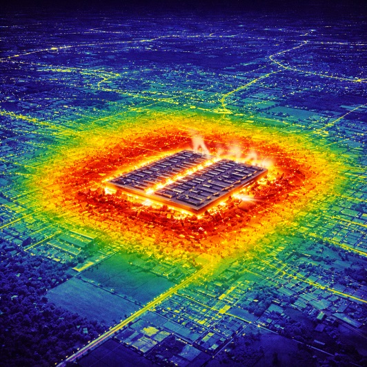Sustainability-in-Tech : AI Datacentres May Heat Surrounding Areas For Miles